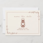 Ouderwetse roestige lantaarn terracotta Trouw Save Save The Date (Voorkant)