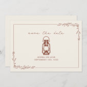 Ouderwetse roestige lantaarn terracotta Trouw Save Save The Date (Voorkant / Achterkant)