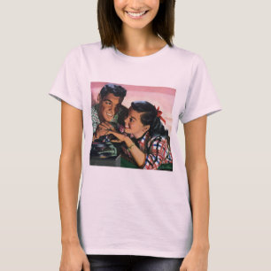 Ouderwetse romantiek, geliefden op de middelbare s t-shirt