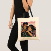 Ouderwetse romantiek, geliefden op de middelbare s tote bag (Voorkant (product))