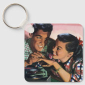 Ouderwetse romantiek, geliefden van de middelbare sleutelhanger (Voorkant)