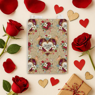 Ouderwetse Romantische Hart Valentijn Feestdagenkaart