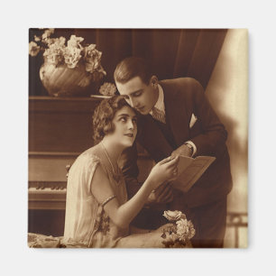 Ouderwetse romantische muziek, liefde- en romantie magneet
