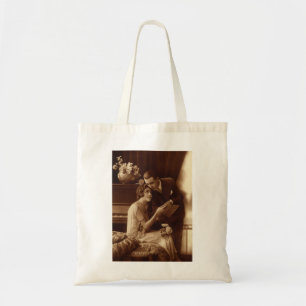 Ouderwetse romantische muziek, liefde- en romantie tote bag