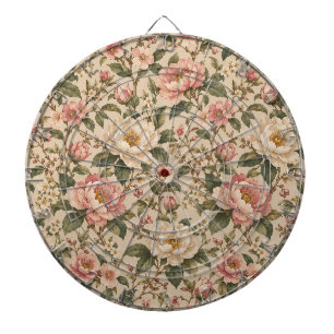 Ouderwetse Romantische Pioen & Rozen Tuin Patroon Dartbord