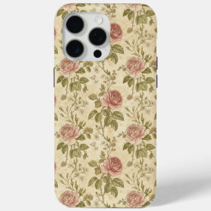 Ouderwetse Roos Bloempatroon iPhone 15 Pro Max Hoesje