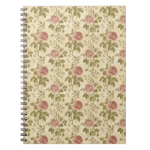 Ouderwetse Roos Bloempatroon Notitieboek