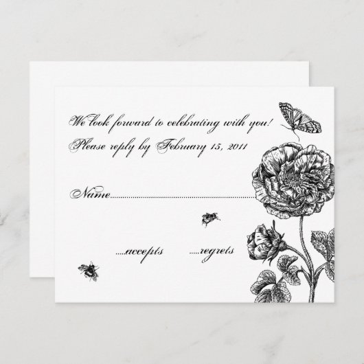 Ouderwetse Roos RSVP (Voorkant / Achterkant)