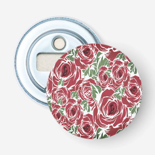 Ouderwetse Roospatroon Romantisch Bloemendesign Button Flesopener