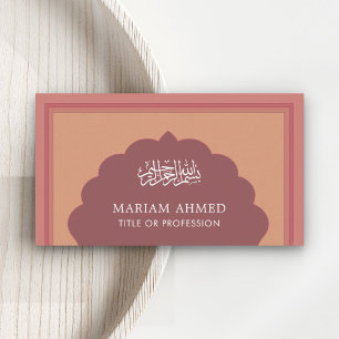 Ouderwetse Roze Arabische Stijl Islamitische Mosli Visitekaartje