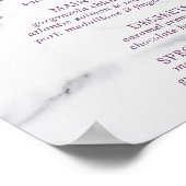 Ouderwetse Roze Bloemige Marmer Moederdag Menu Poster (Hoek)