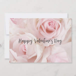 Ouderwetse Roze Rozen Elegante Boeket Valentijnsda Kaart