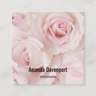 Ouderwetse Roze Rozen Elegante Boeket Vierkante Visitekaartje