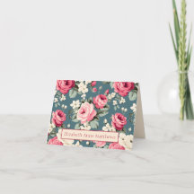 Ouderwetse Roze Rozen op Diepblauw