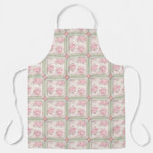 Ouderwetse Roze Rozen Patchwork Schort (Voorkant)