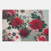 Ouderwetse Rozen Inpakpapier Vel (Voorkant)
