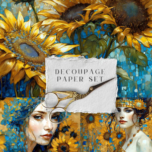 Ouderwetse Rustieke Bloem Botanische Decoupage Inpakpapier Vel