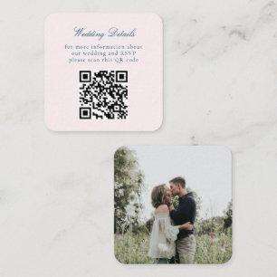 Ouderwetse Rustieke Minimalistische QR Code Trouwd Informatiekaartje