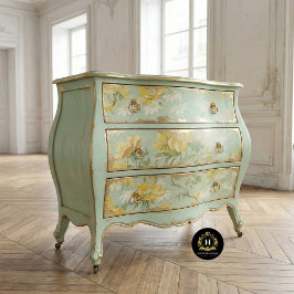 Ouderwetse Rustieke Textuur Gele Bloemendecoupage  Tissuepapier