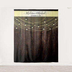 Ouderwetse Rustieke Trouwfoto Booth Achtergrond Wandkleed
