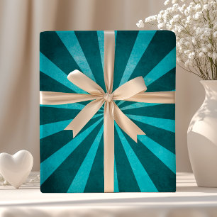 Ouderwetse Rustieke Turquoise Blauwe Sterexplosie Cadeaupapier
