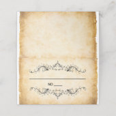 Ouderwetse Rustieke Zwarte Bloem Perkament (Buitenkant ongevouwen)