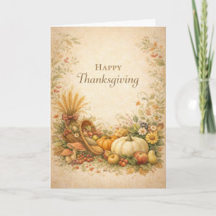 Ouderwetse Rustige Thanksgiving Hoorn des Overvloe Kaart