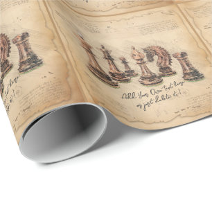  ouderwetse schaakstukken Art Player Gift Cadeaupapier