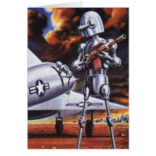 Ouderwetse Sciencefiction Militair Robot Soldaten