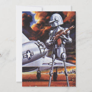 Ouderwetse Sciencefiction Militair Robot Soldaten