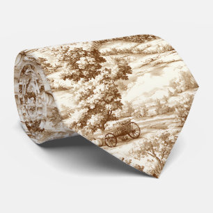 Ouderwetse Sepia Thanksgiving Pompoen Toile Patroo Stropdas