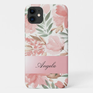 Ouderwetse Shabby Chic Aquarel Bloemen iPhone 11 Hoesje