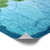 Ouderwetse Shabby Chic Gele Rozen Op Blauwe Houten Poster (Hoek)