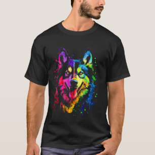 Ouderwetse Siberische Husky-ontwerp met een hond e T-shirt