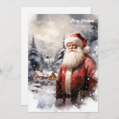 Ouderwetse Sinterklaas in besneeuwd bos Feestdagenkaart (Voorkant / Achterkant)