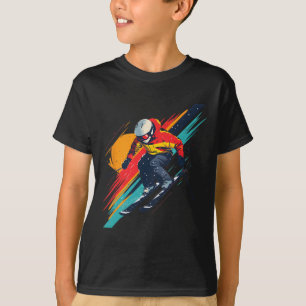 Ouderwetse Skirennersontwerp - Retro, Levendig Ski T-shirt