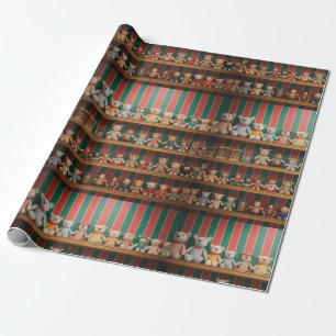Ouderwetse Speelgoed-kerstwinkel Cadeaupapier