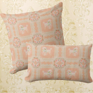 Ouderwetse Stof met Stof Poodle Patchwork Kussen