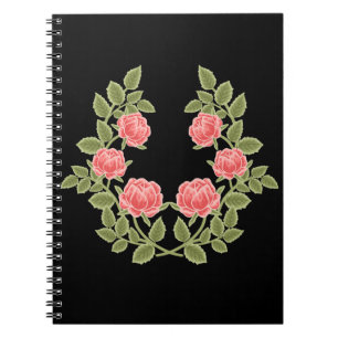 Ouderwetse Stof Roze Rozen Bloempatroon - Romantis Notitieboek