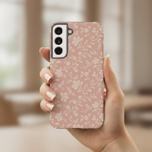 Ouderwetse stoffige roze bloemen Elegant Romantisc Samsung Galaxy Hoesje