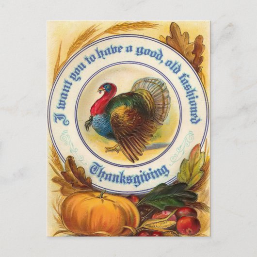 Ouderwetse Thanksgiving Briefkaart (Voorkant)