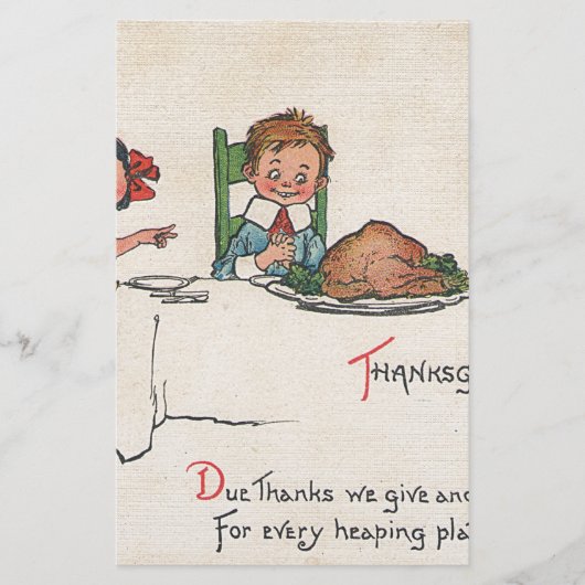 ouderwetse Thanksgiving Briefpapier (Voorkant)
