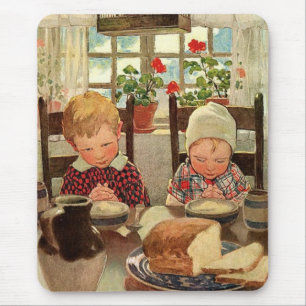 Ouderwetse Thanksgiving, dankbare kinderen Muismat
