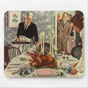 Ouderwetse Thanksgiving Day kalkoen diner met fami Muismat