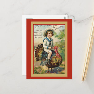 Ouderwetse Thanksgiving-groeten Briefkaart