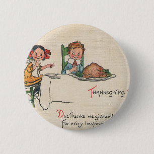 ouderwetse Thanksgiving Ronde Button 5,7 Cm