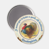 Ouderwetse Thanksgiving ronde magneet (Voorkant / Achterkant)