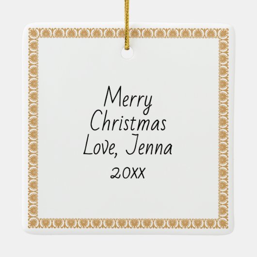 Ouderwetse trein en  winterscène keramisch ornament (Achterkant)