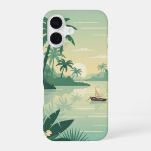 Ouderwetse Tropische Lagune iPhone 16 Hoesje