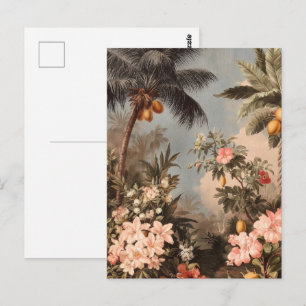 Ouderwetse Tropische Paradijs met Palmbomen Briefkaart